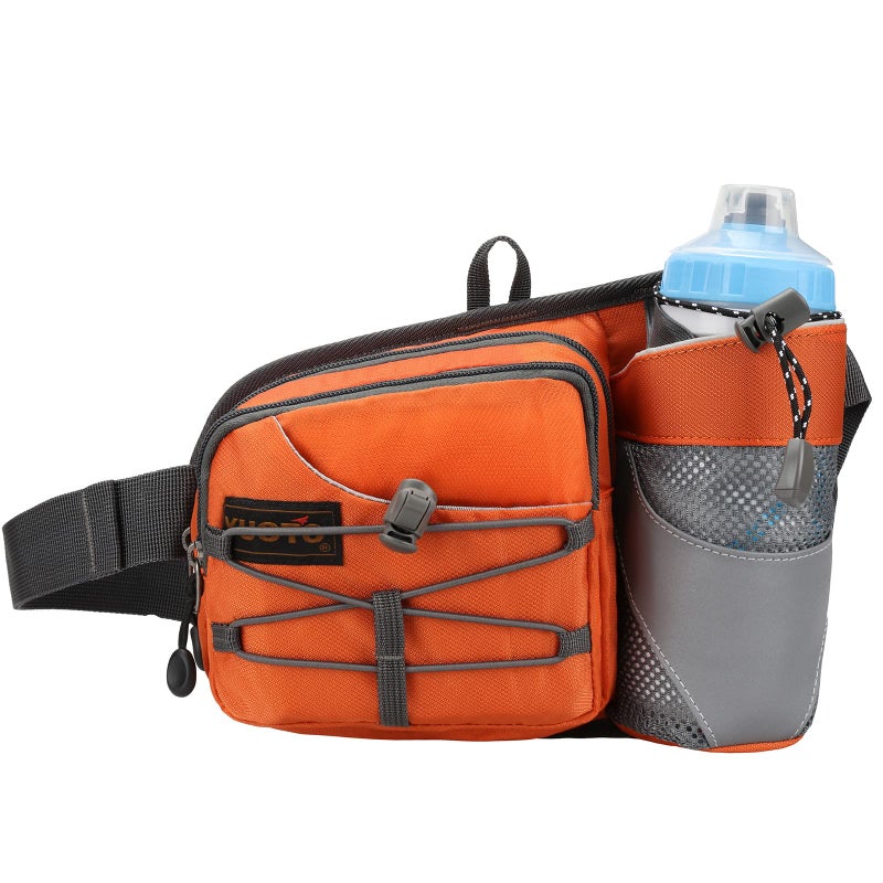YUOTO Outdoor Fanny Pack with Water Bottle Holder for Walking Hiking Hydration belt Waist Bag - Image 1